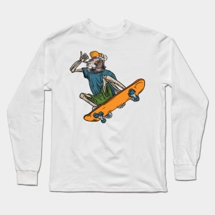 Funny Skater Goat Lover Colorful Long Sleeve T-Shirt